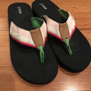 J. Crew ribbon wedge flops